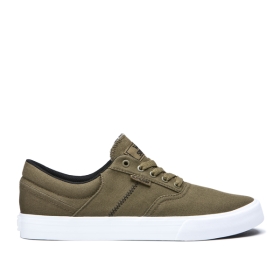 Tenis Bajos Supra COBALT Mujer Verde Oliva/Negras/Blancas (MX-39515)